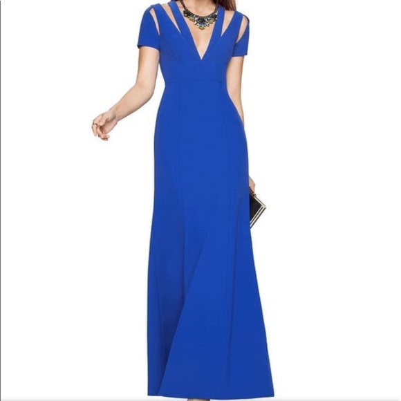 *NWT* BCBGMAXAZRIA Estrella Blue Gown w/ Cutouts - Picture 1 of 7